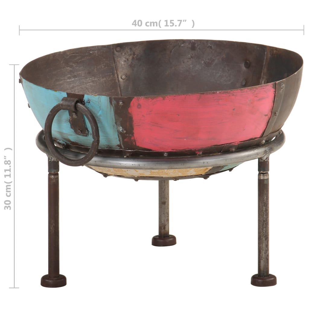 vidaXL Fire Pit Fireplace for Camping Picnic Firebowl Outdoor Firepit Iron