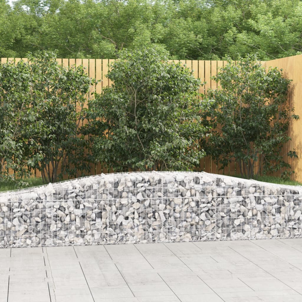 vidaXL Gabion Basket Arched Gabion Basket Planter for Flower Galvanized Iron