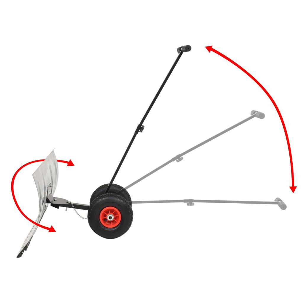 vidaXL Manual Snowplough with Wheels 39.4"x17.3"