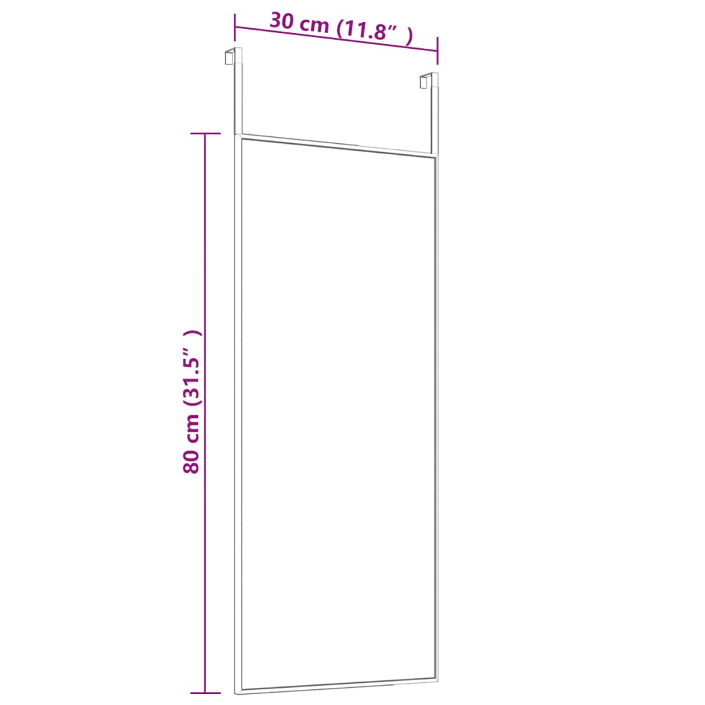 vidaXL Door Mirror Wall Mounted Mirror for Living Room Glass and Aluminum-1