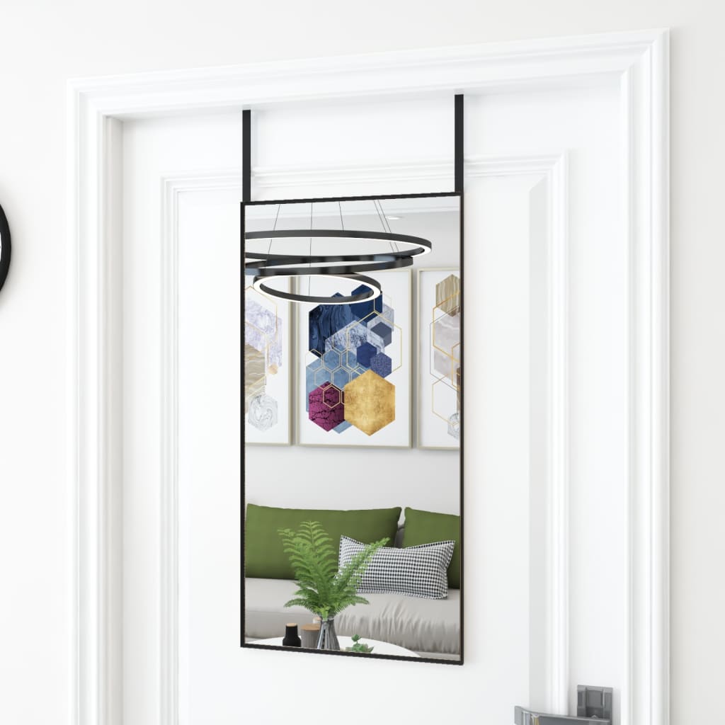 vidaXL Door Mirror Wall Mounted Mirror for Living Room Glass and Aluminum-7