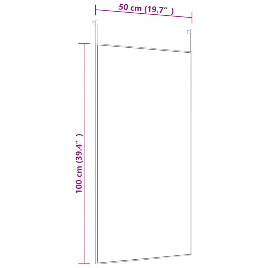 vidaXL Door Mirror Wall Mounted Mirror for Living Room Glass and Aluminum-2