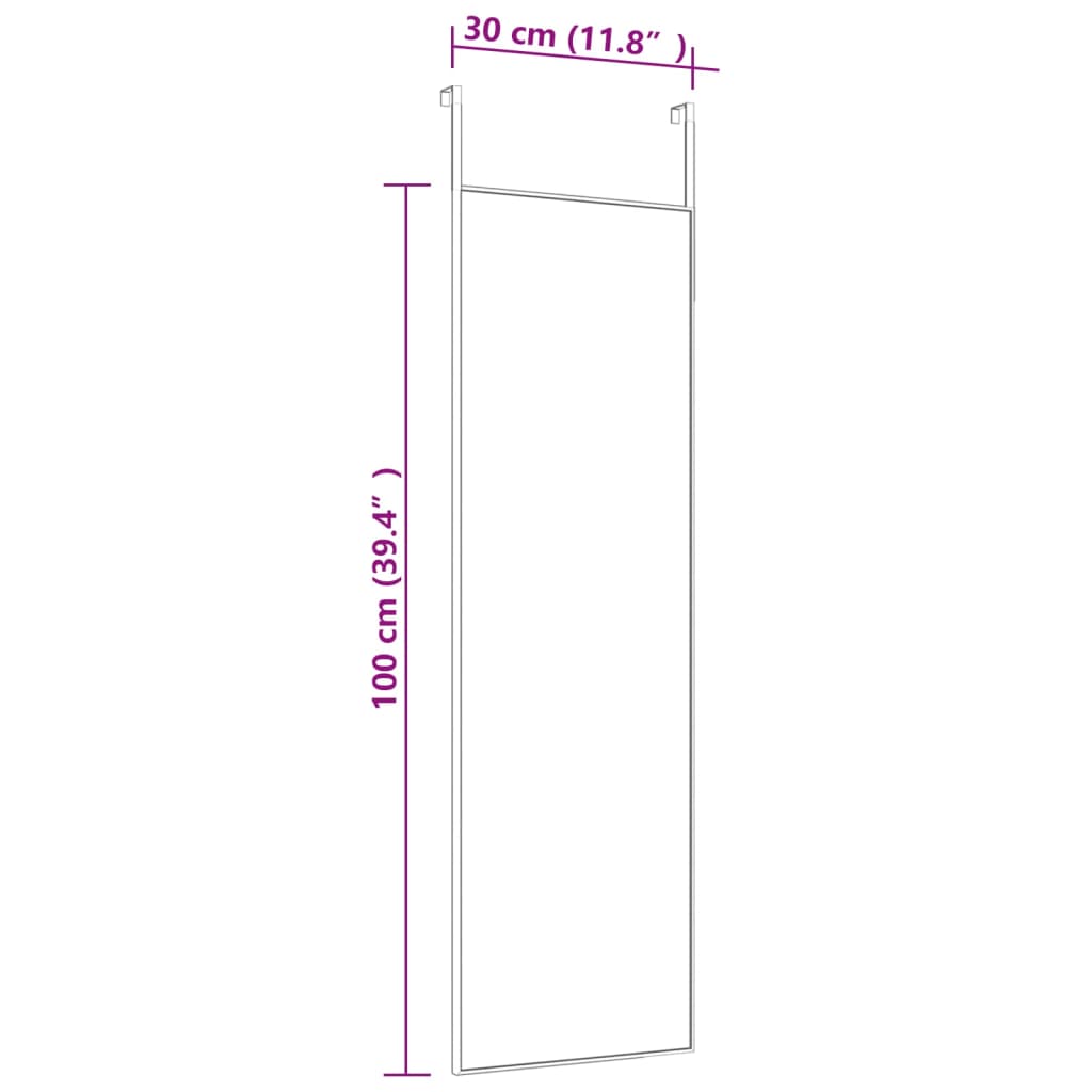vidaXL Door Mirror Wall Mounted Mirror for Living Room Glass and Aluminum-3