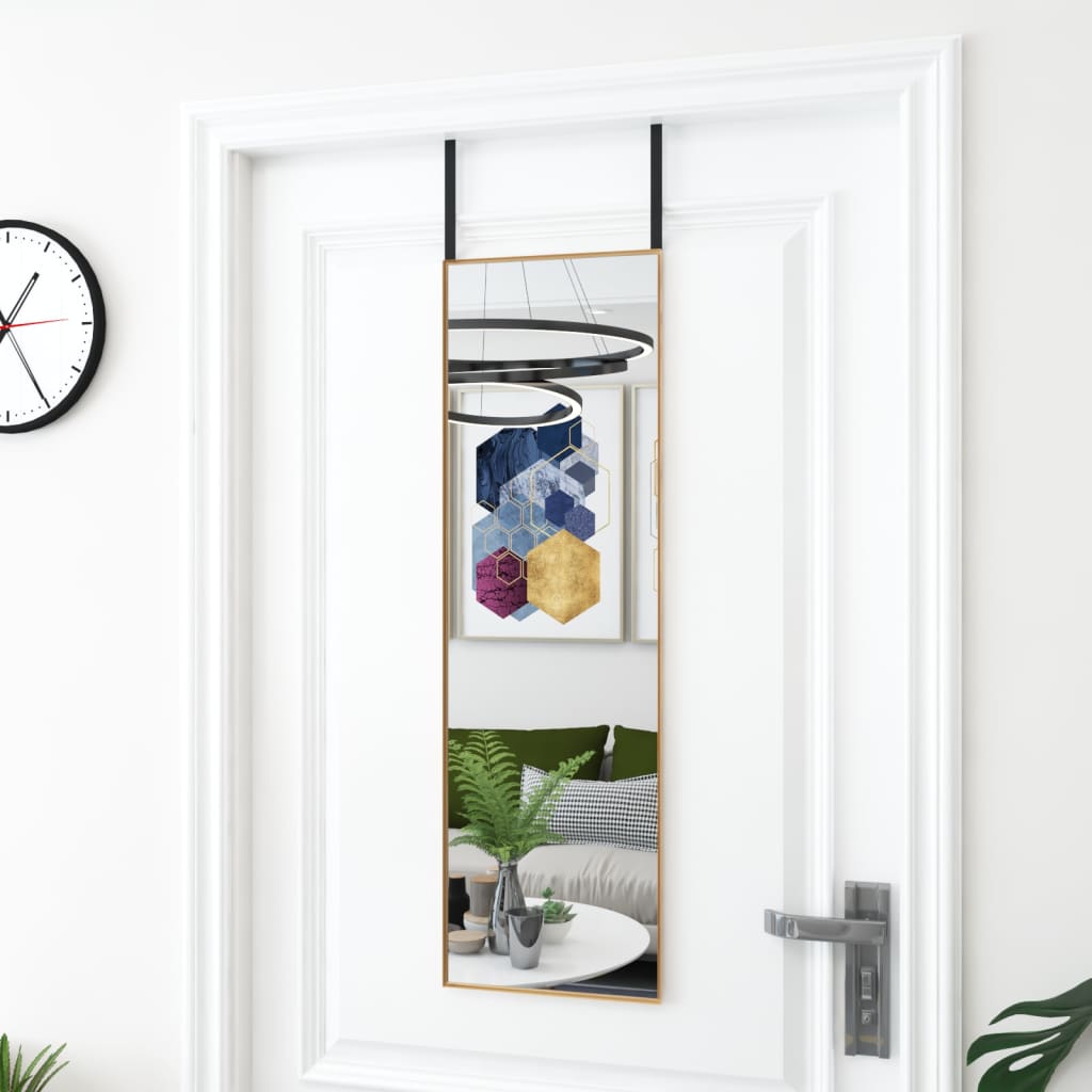 vidaXL Door Mirror Wall Mounted Mirror for Living Room Glass and Aluminum