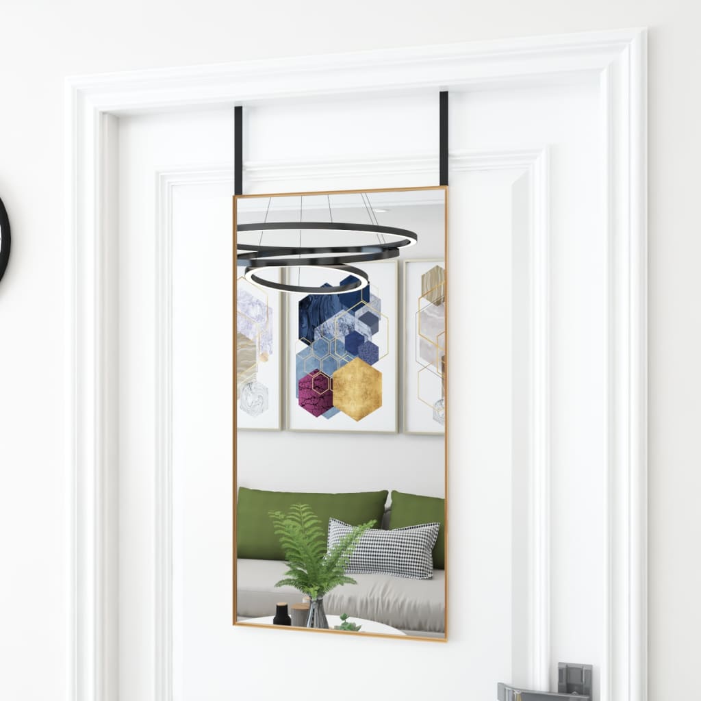 vidaXL Door Mirror Wall Mounted Mirror for Living Room Glass and Aluminum-14
