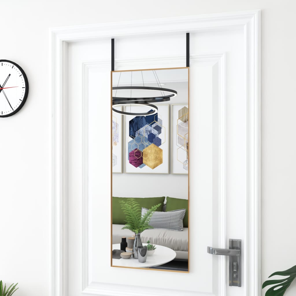 vidaXL Door Mirror Wall Mounted Mirror for Living Room Glass and Aluminum-13