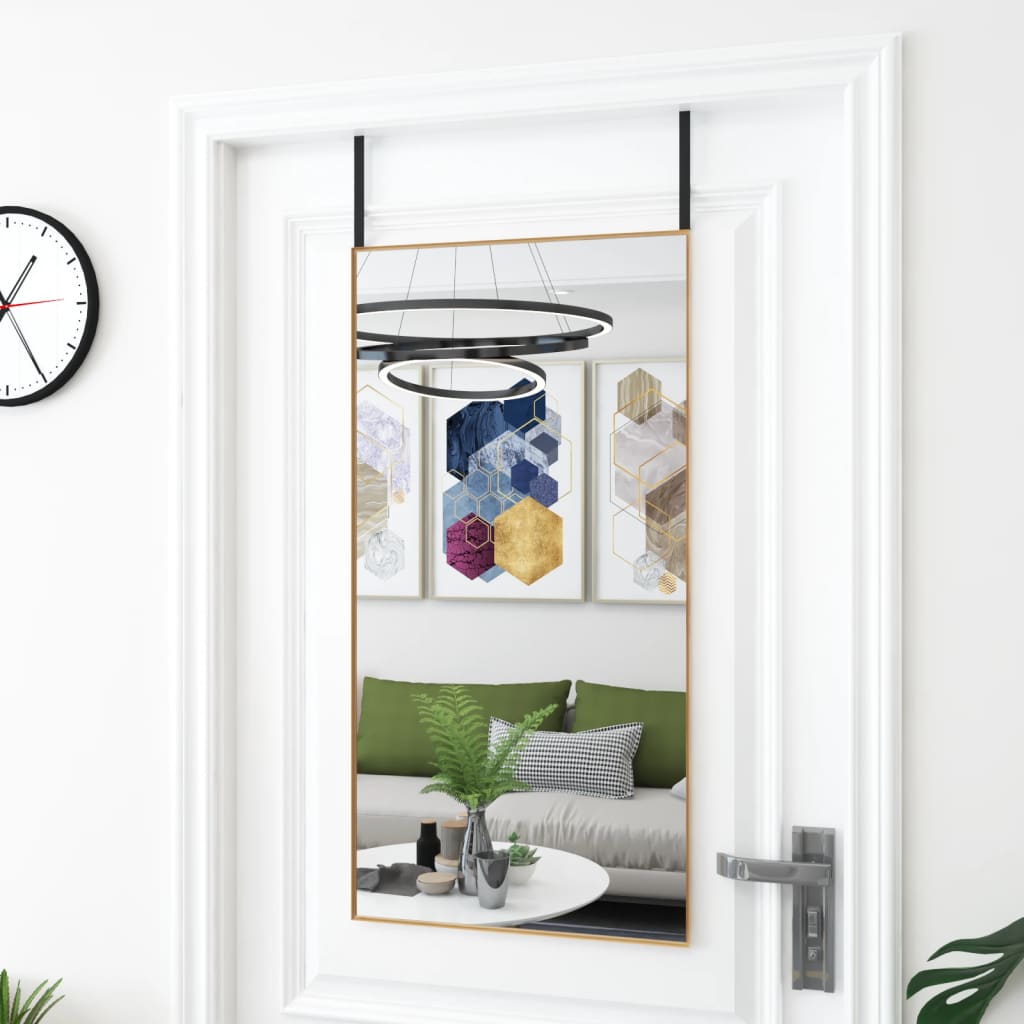 vidaXL Door Mirror Wall Mounted Mirror for Living Room Glass and Aluminum-12
