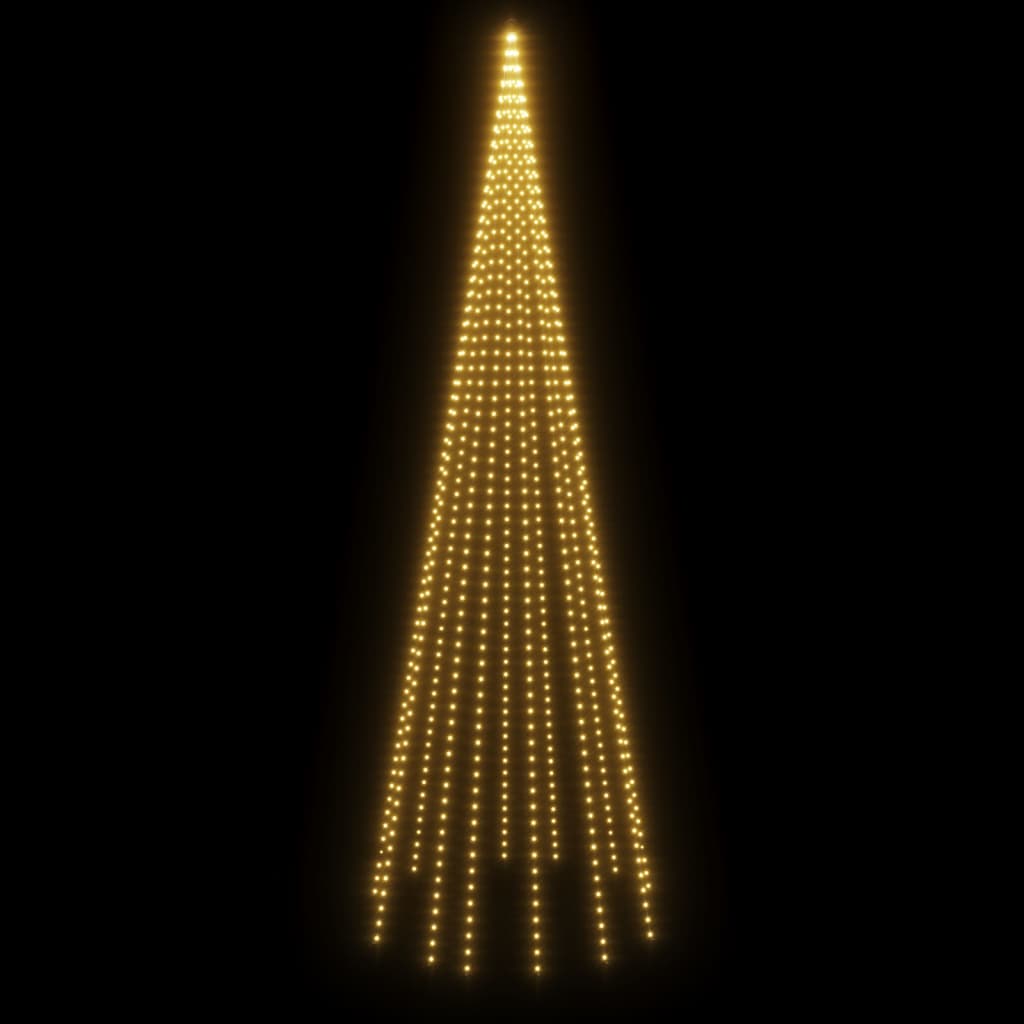 vidaXL Christmas Tree on Flagpole Warm White 732 LEDs 16 ft
