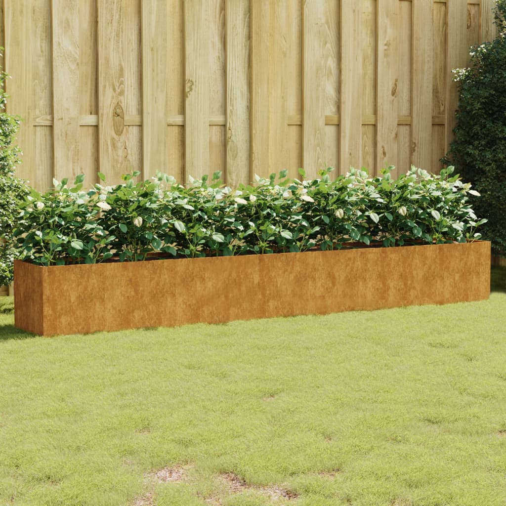 vidaXL Garden Wall Planter 19.7"x6.3"x3.9" Corten Steel-10