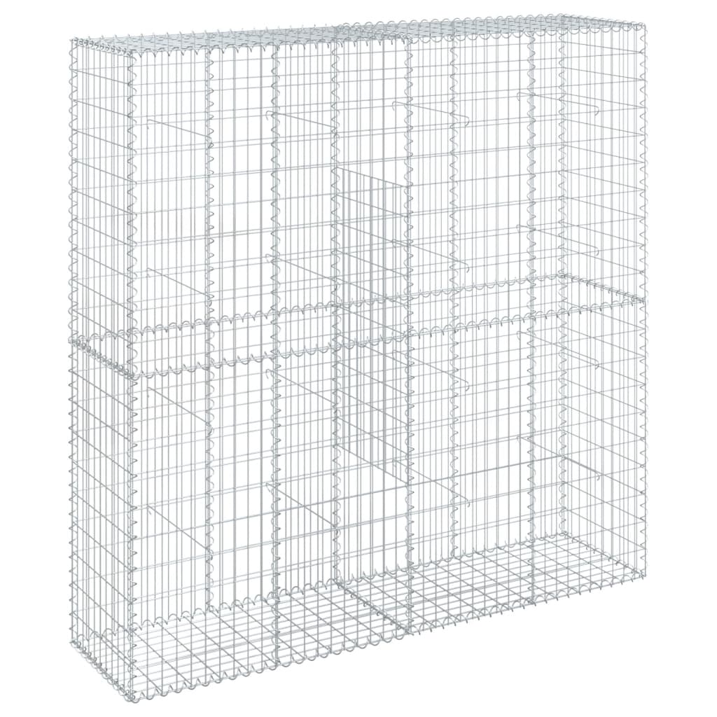 vidaXL Gabion Basket with Cover 39.4"x19.7"x39.4" Galvanized Iron-24