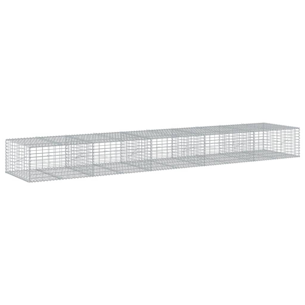 vidaXL Gabion Basket with Cover 39.4"x19.7"x39.4" Galvanized Iron-5