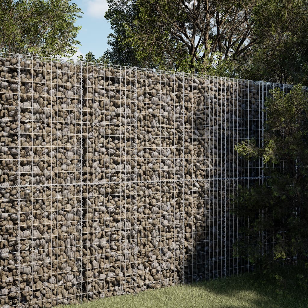 vidaXL Gabion Basket with Cover 39.4"x19.7"x39.4" Galvanized Iron-7