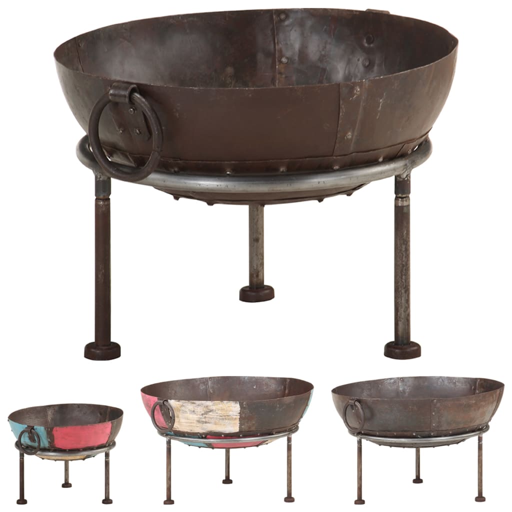 vidaXL Fire Pit Fireplace for Camping Picnic Firebowl Outdoor Firepit Iron-5